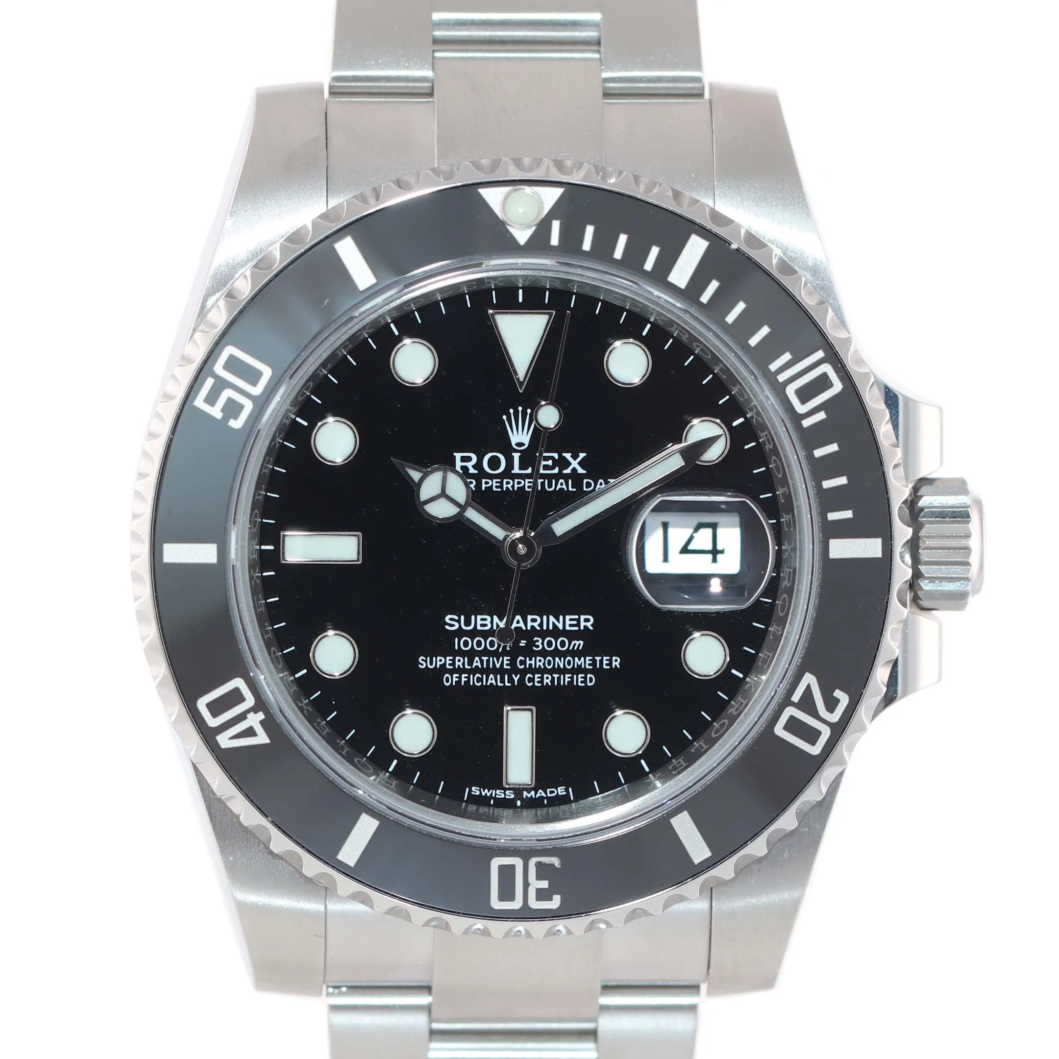MINT 2017 PAPERS Mint Rolex Submariner Date 116610 Steel Black Ceramic Watch