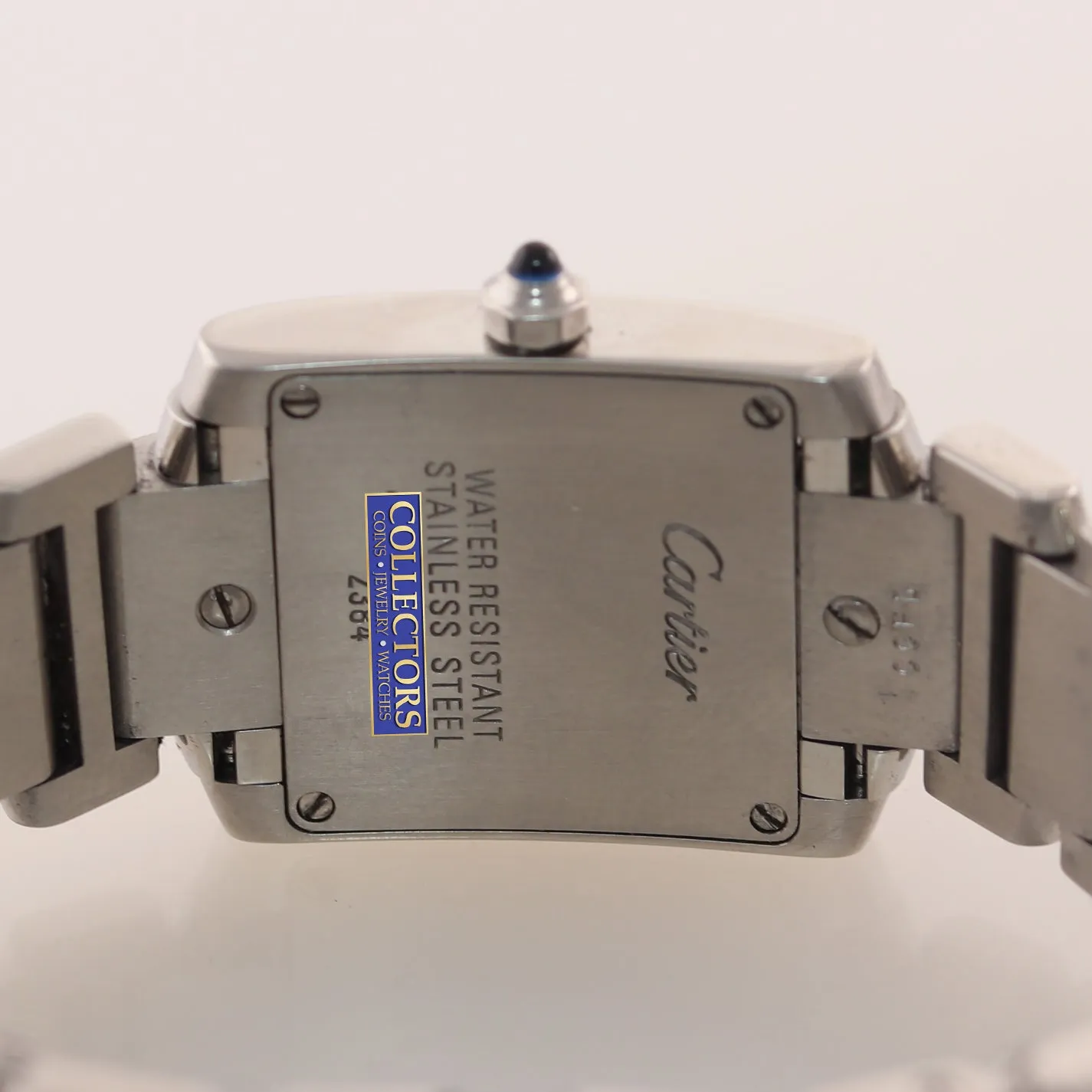 MINT Ladies Cartier Tank Francaise 2384 Stainless Steel Ivory Roman Quartz Watch