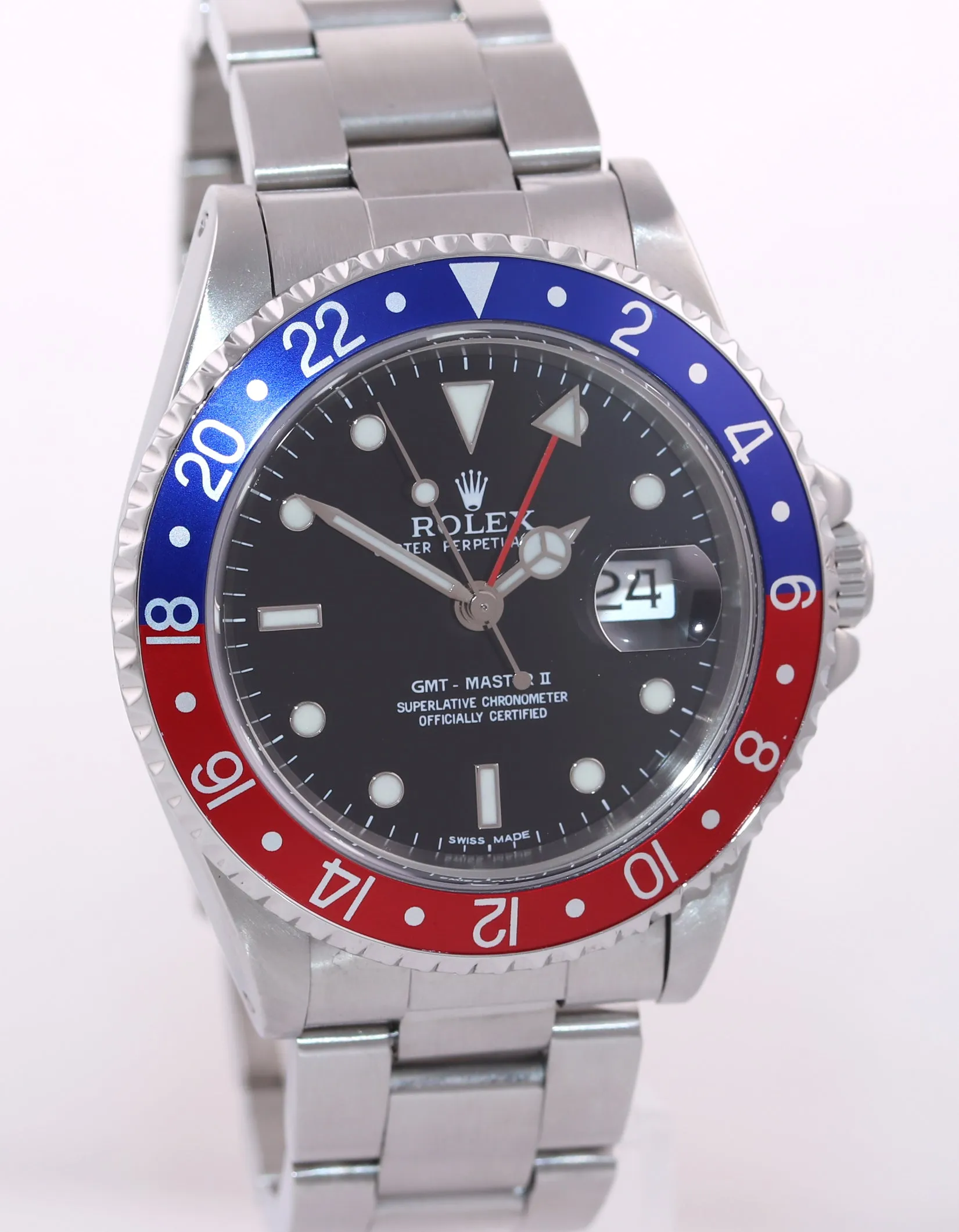 MINT Rolex GMT-Master II Pepsi Steel Blue Red 40mm Oyster 16710 Watch Box