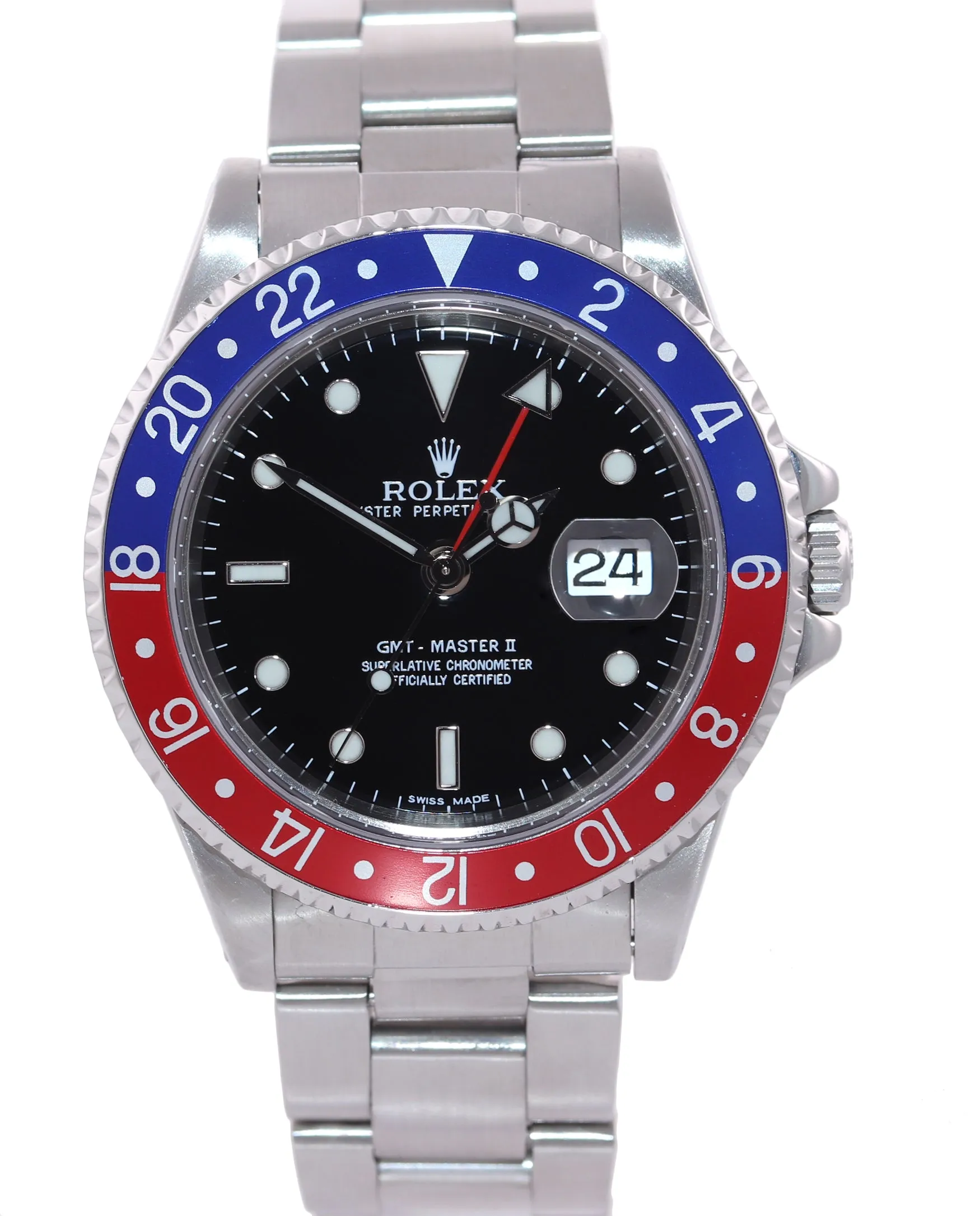MINT Rolex GMT-Master II Pepsi Steel Blue Red 40mm Oyster 16710 Watch Box