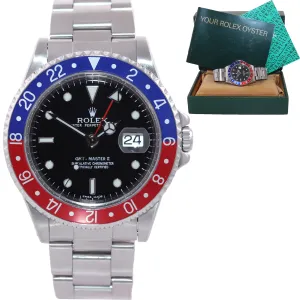 MINT Rolex GMT-Master II Pepsi Steel Blue Red 40mm Oyster 16710 Watch Box