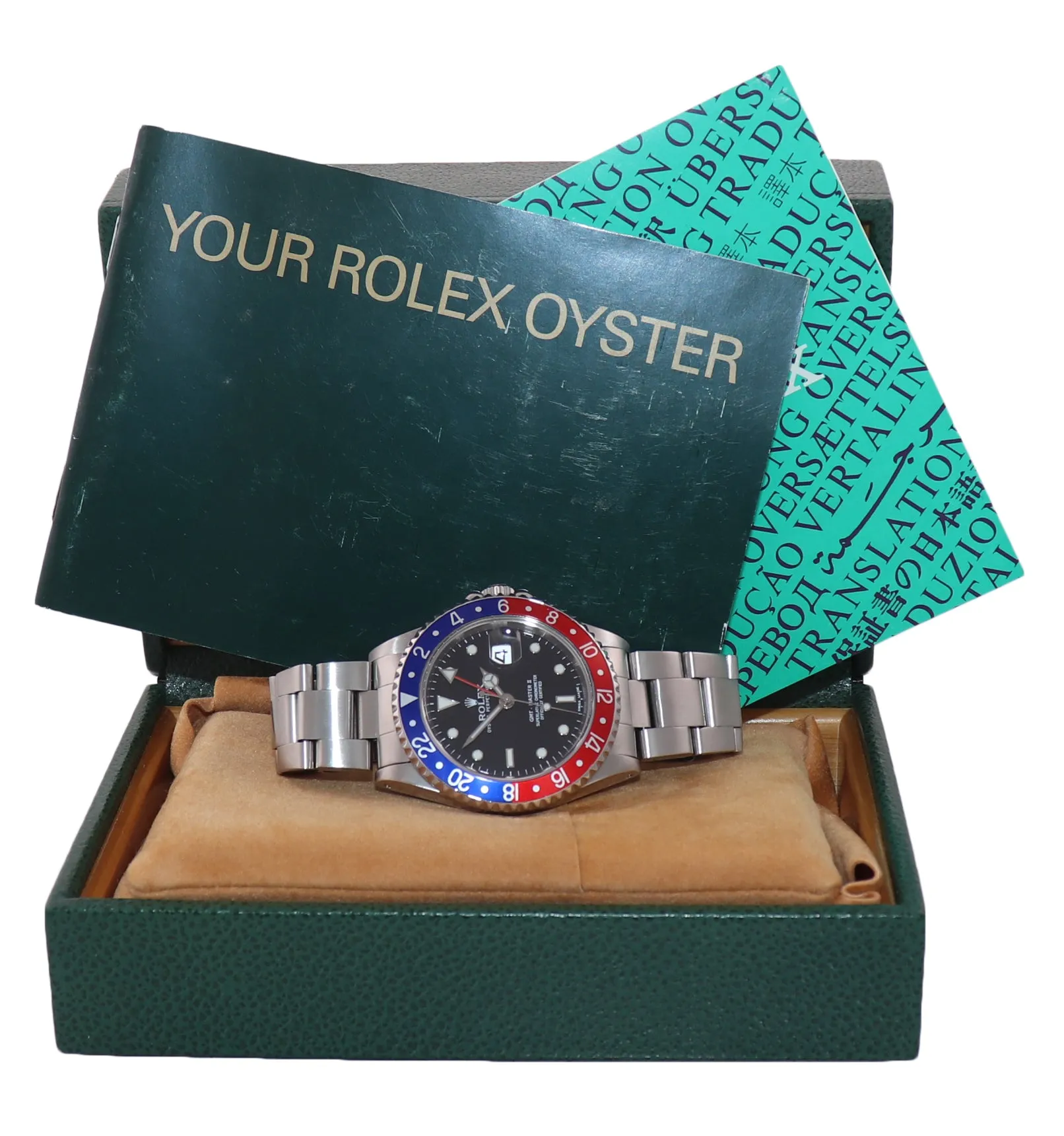 MINT Rolex GMT-Master II Pepsi Steel Blue Red 40mm Oyster 16710 Watch Box