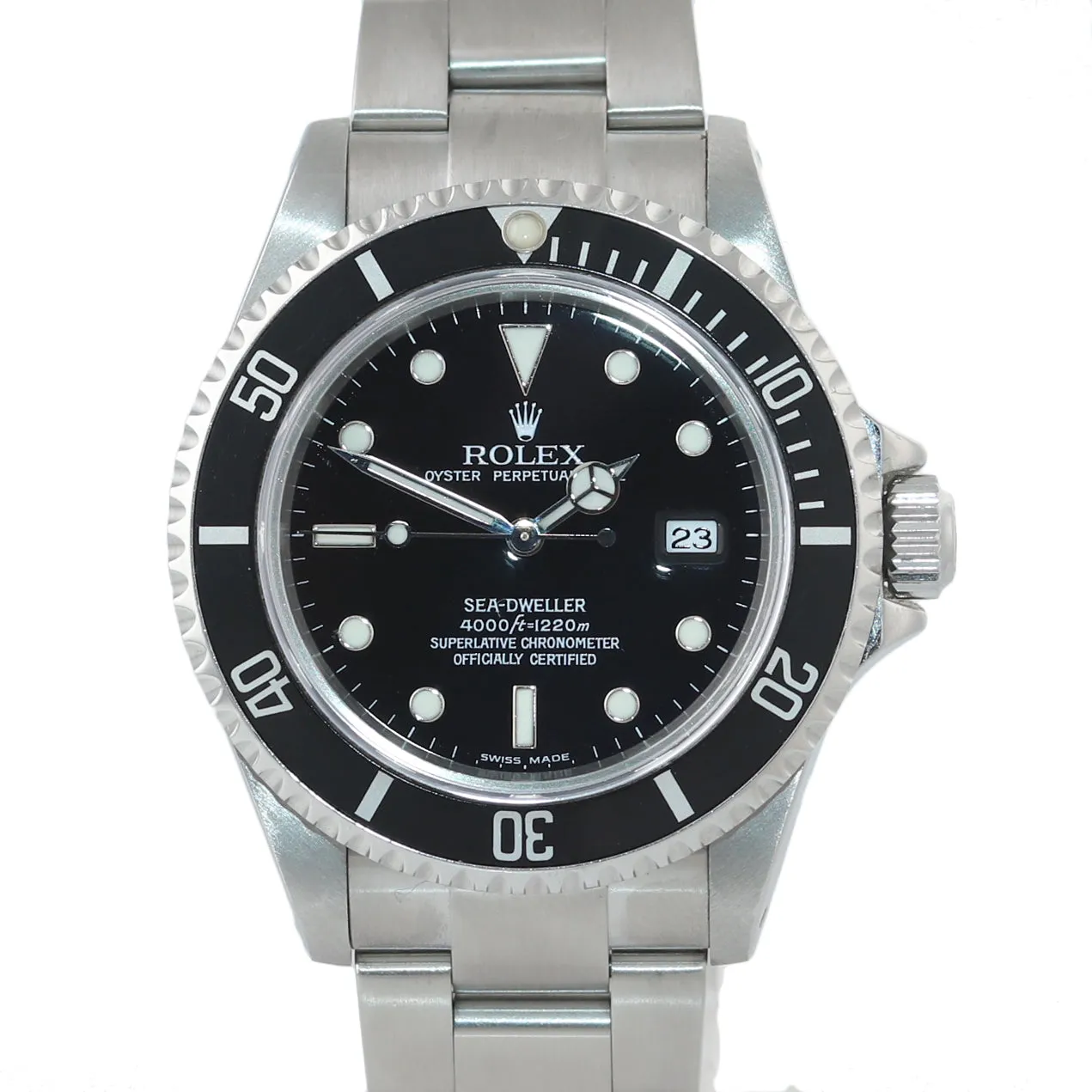 MINT Rolex Sea-Dweller Steel Date 16600 40mm Date Black Diver Watch Box