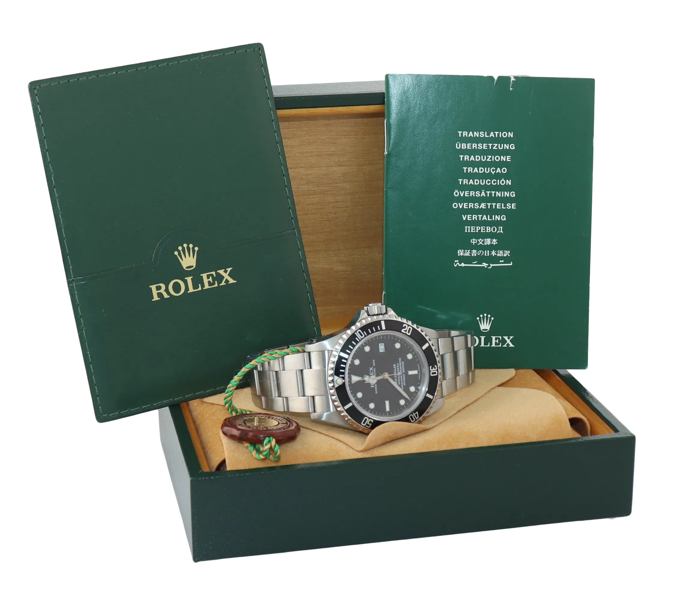 MINT Rolex Sea-Dweller Steel Date 16600 40mm Date Black Diver Watch Box