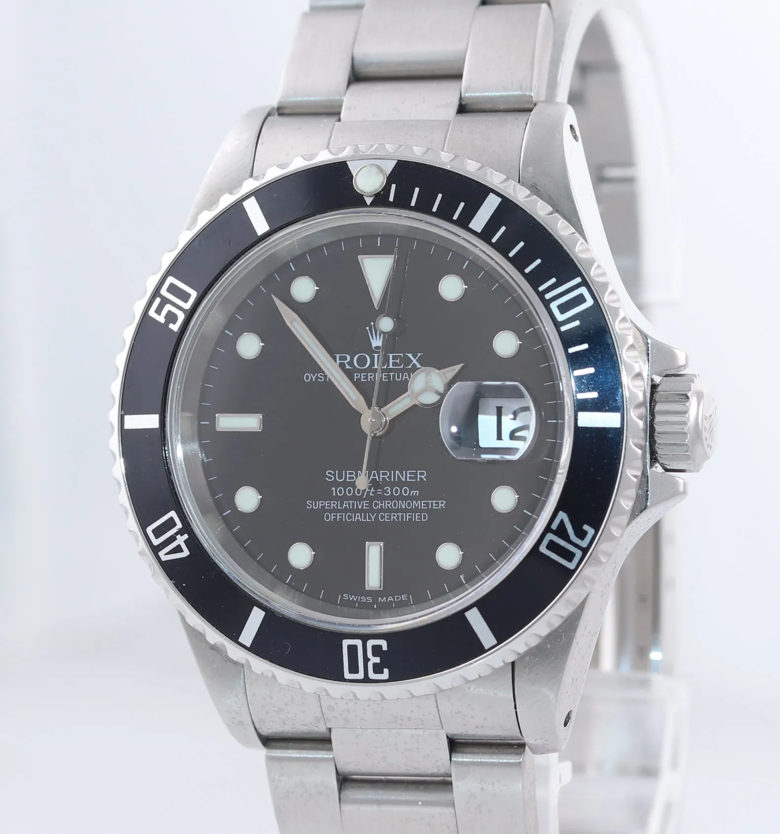 MINT Rolex Submariner Date 16610 Steel SEL Pre-Ceramic Black 40mm Watch