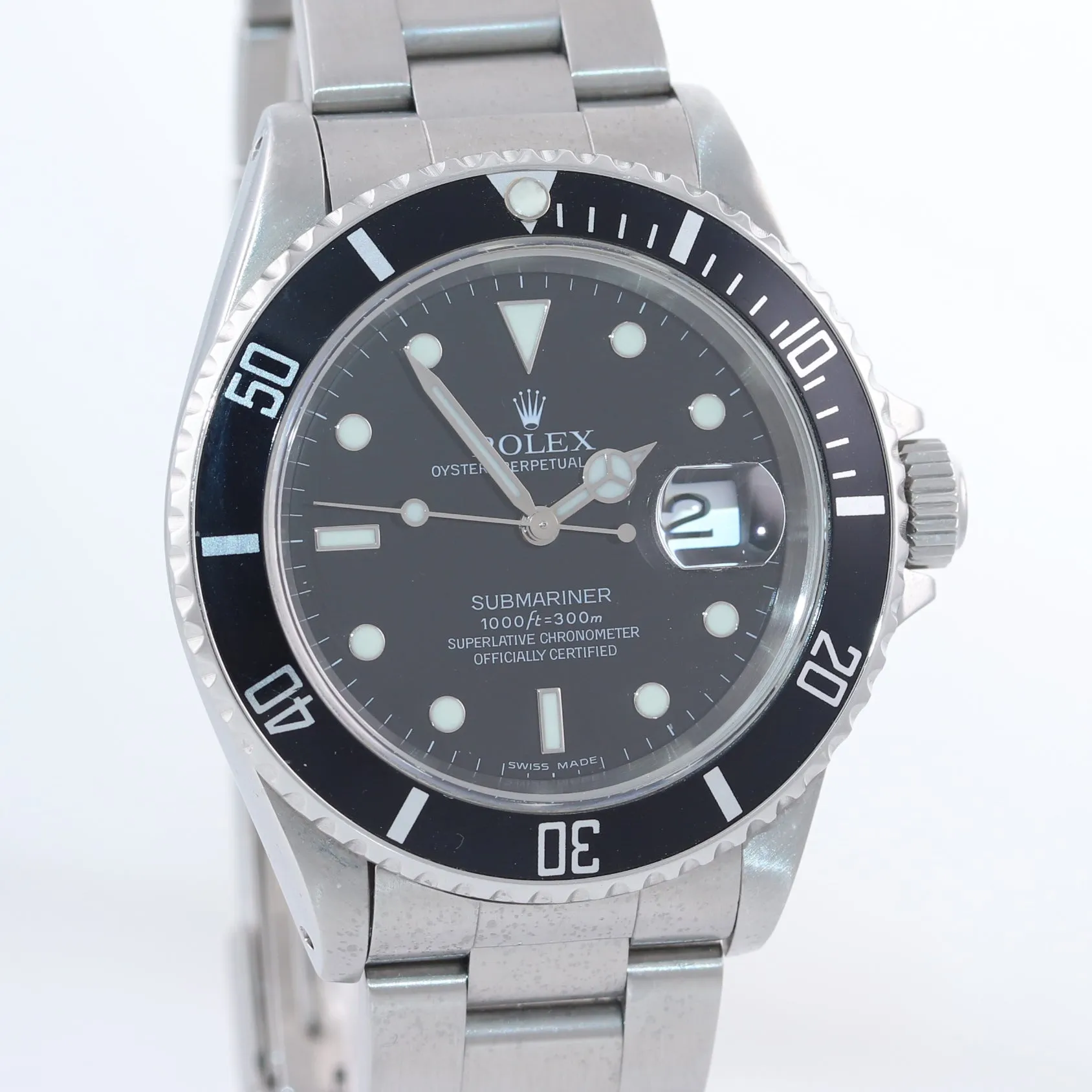 MINT Rolex Submariner Date 16610 Steel SEL Pre-Ceramic Black 40mm Watch