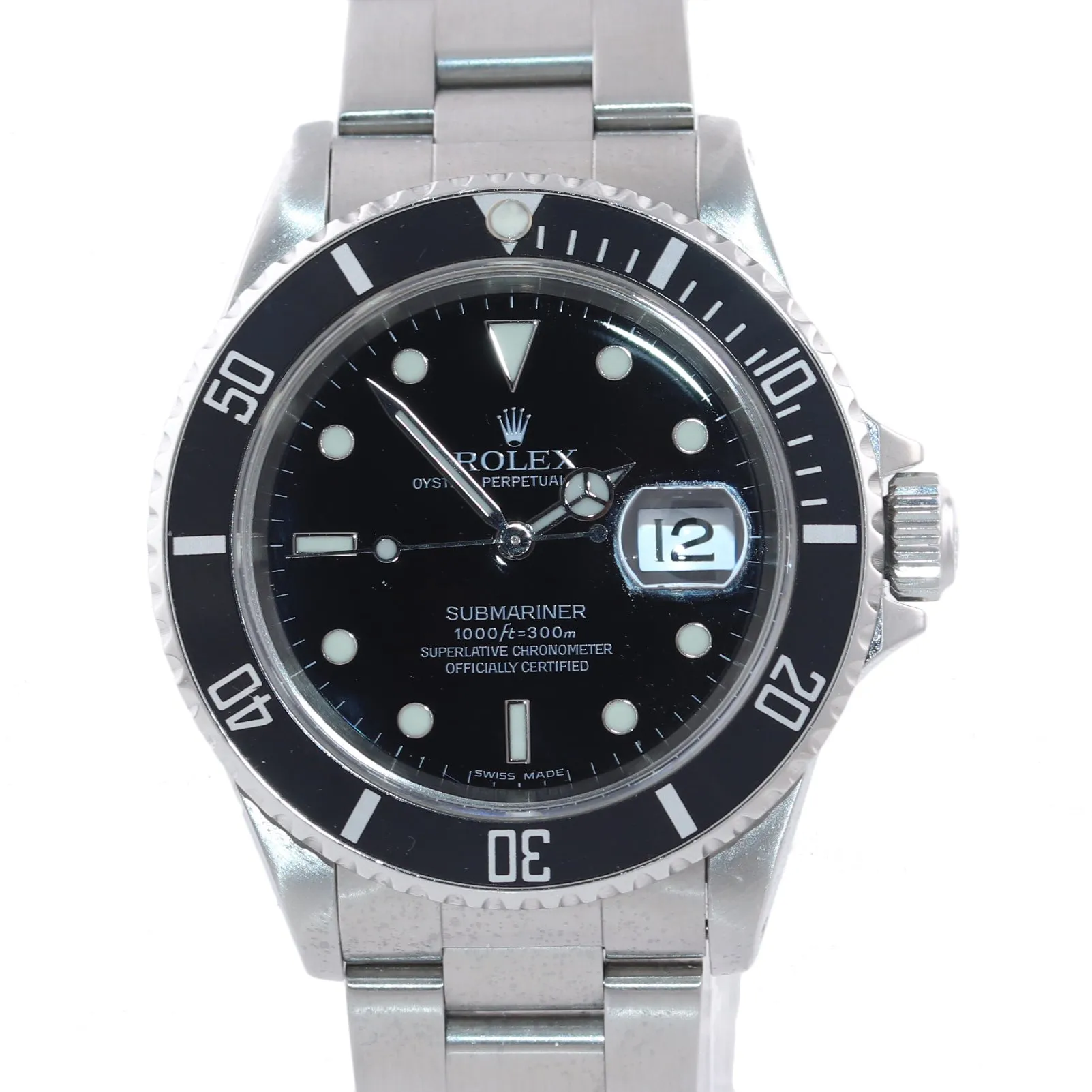 MINT Rolex Submariner Date 16610 Steel SEL Pre-Ceramic Black 40mm Watch