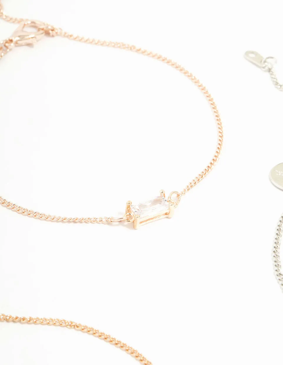 Mixed Metals  Cubic Zirconia Bracelets 3-Pack