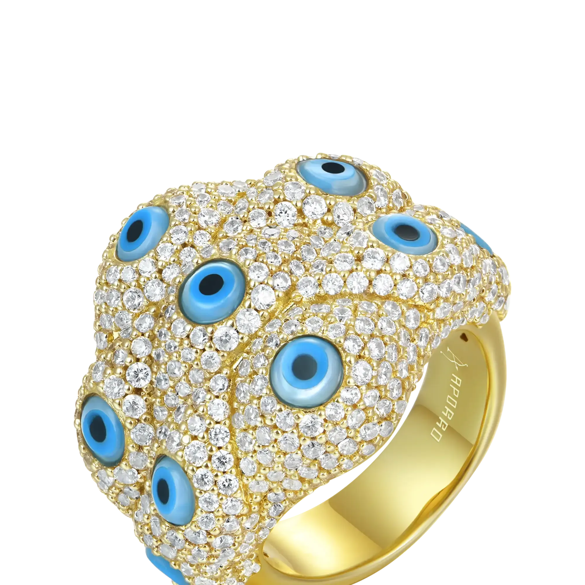 Moissanite Nazar Aegis Ring - Large