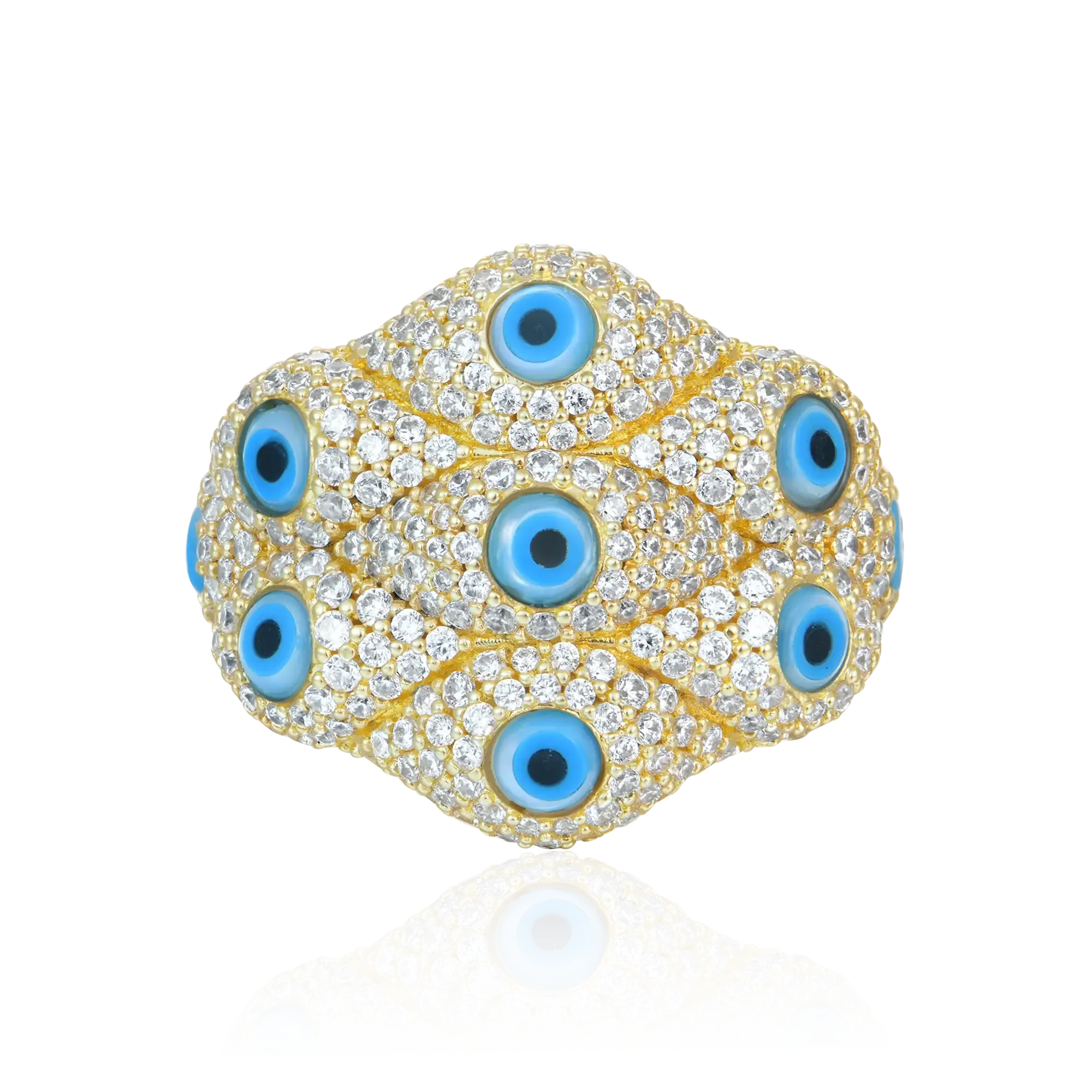 Moissanite Nazar Aegis Ring - Large