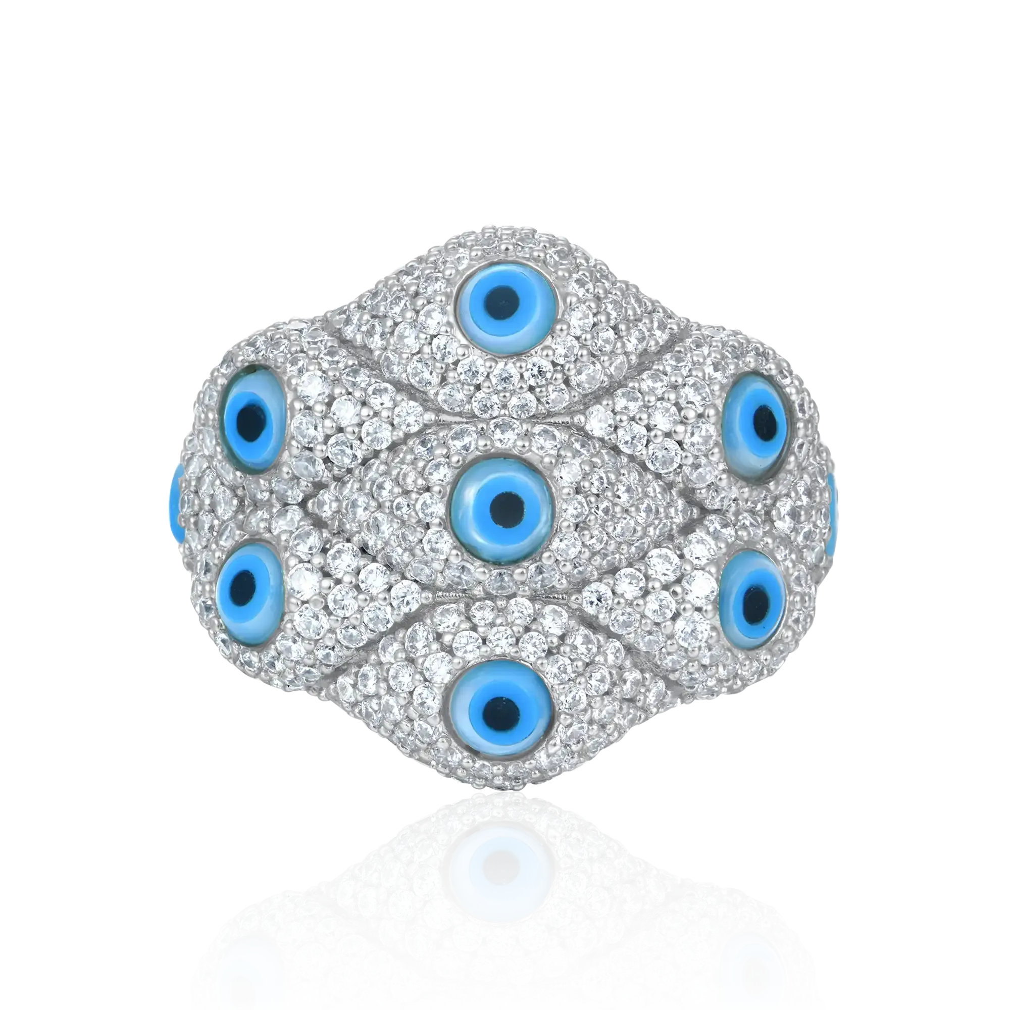 Moissanite Nazar Aegis Ring - Large