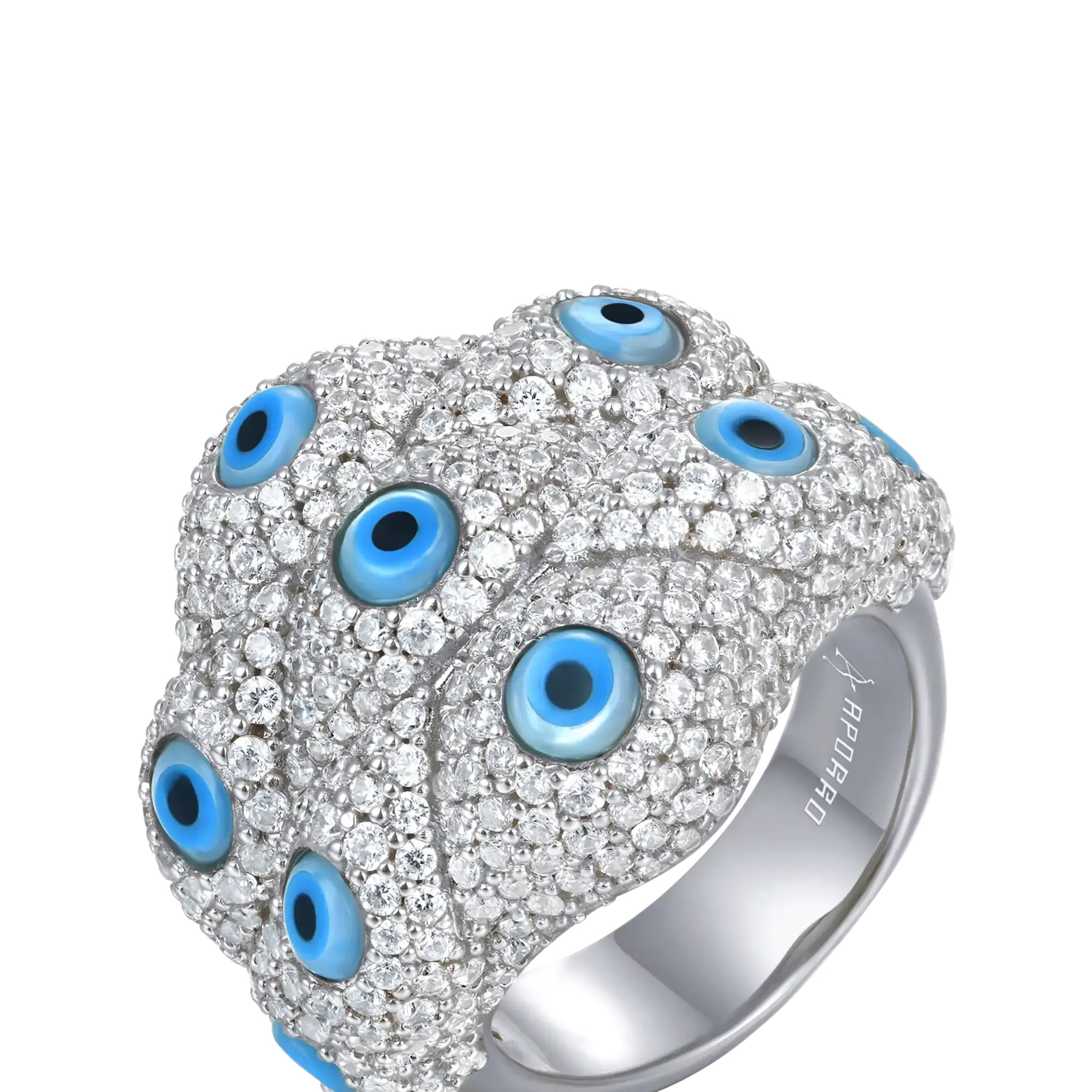 Moissanite Nazar Aegis Ring - Large