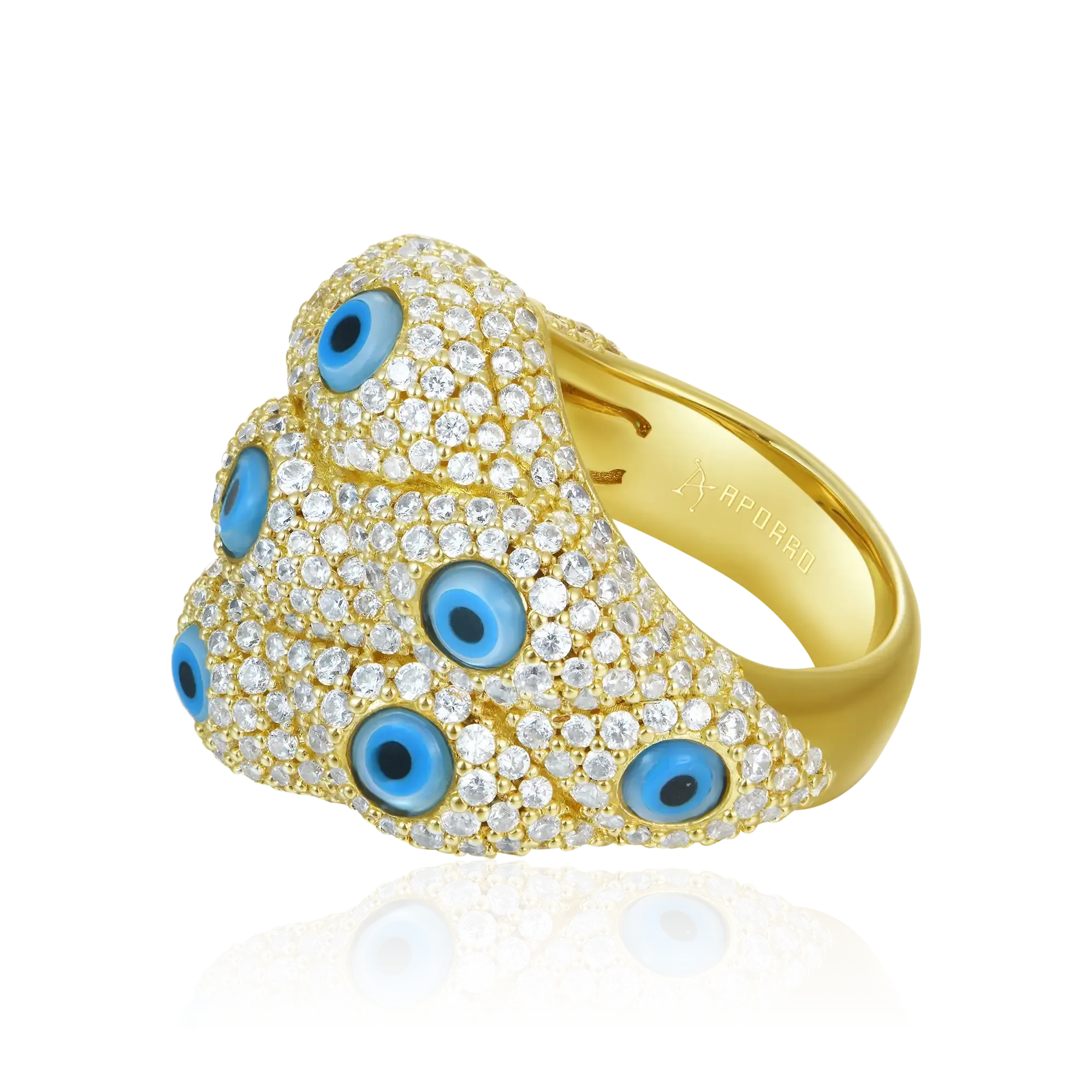 Moissanite Nazar Aegis Ring - Large