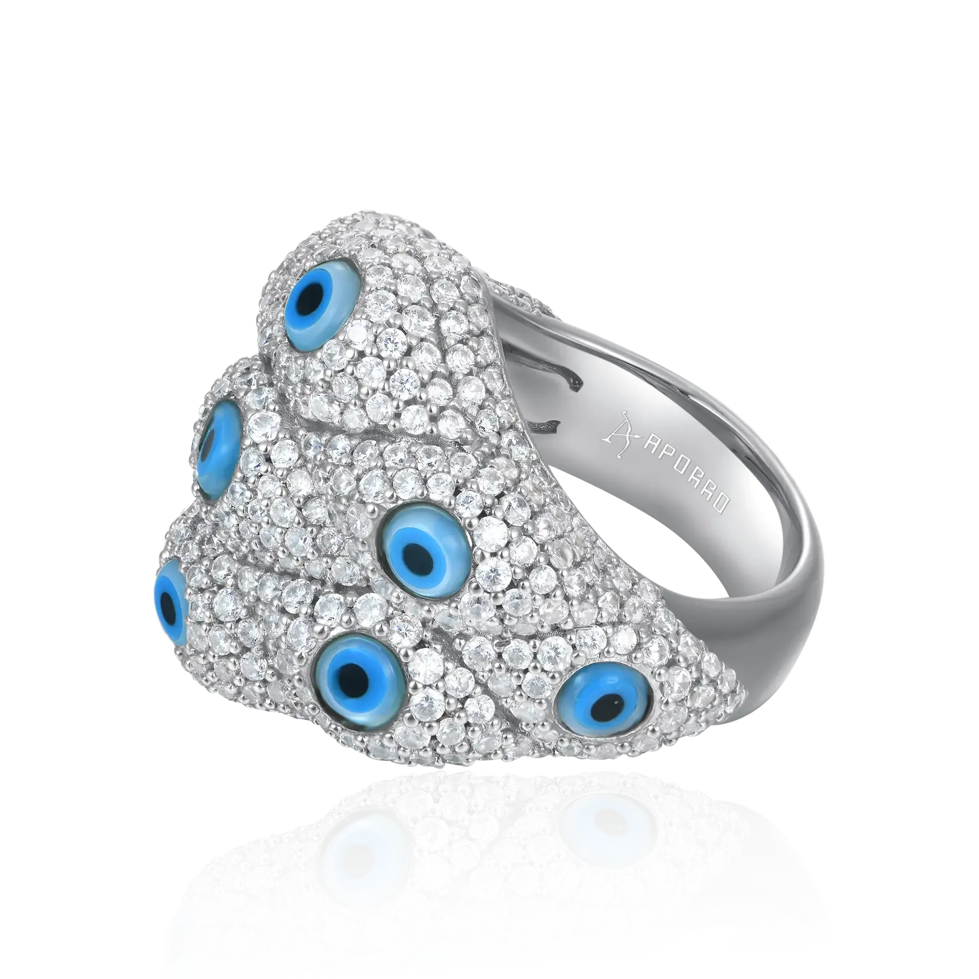 Moissanite Nazar Aegis Ring - Large