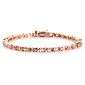 Morganite 925 Sterling Silver Tennis Bracelet Jewelry