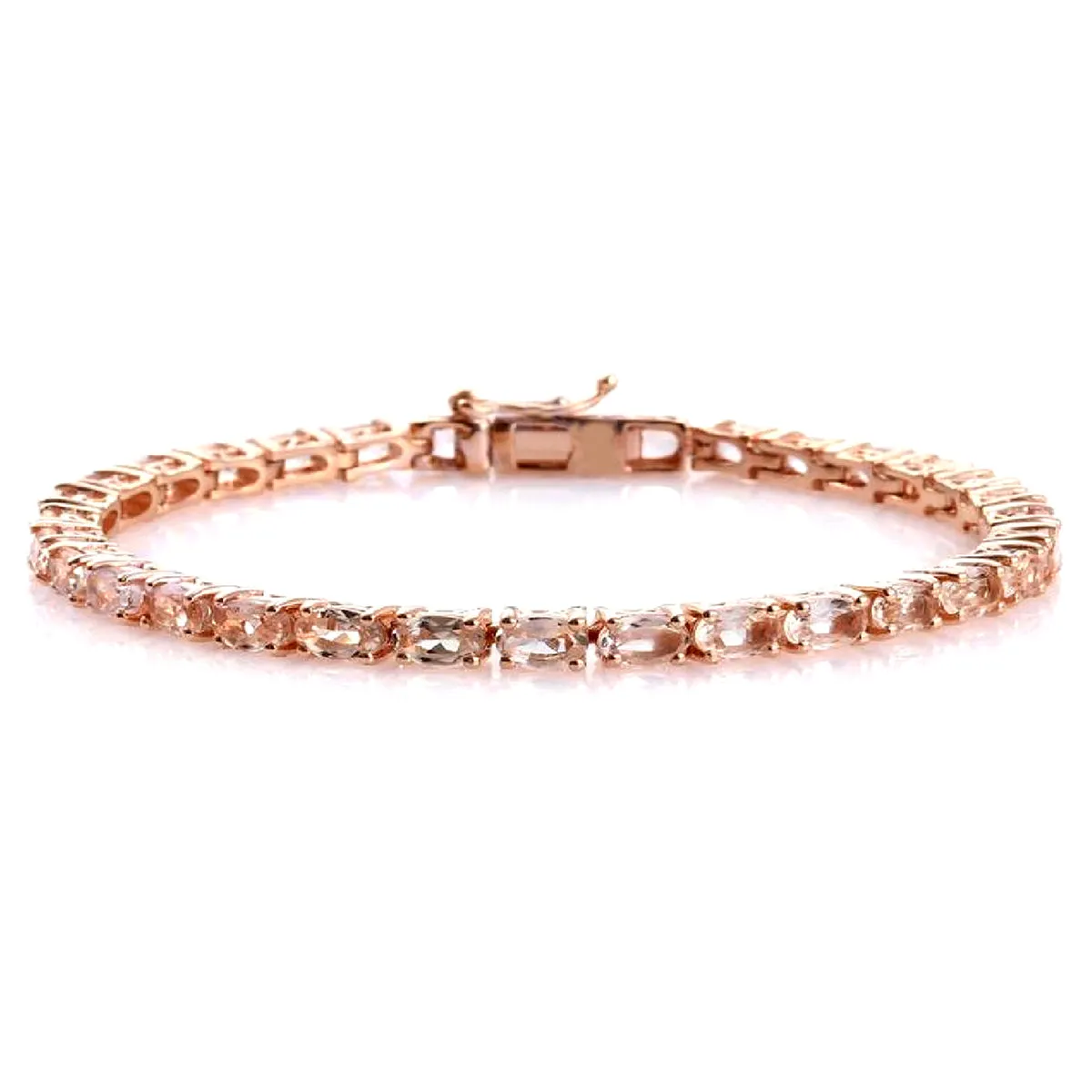 Morganite 925 Sterling Silver Tennis Bracelet Jewelry
