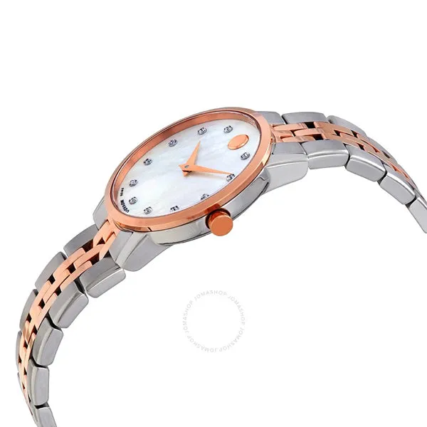 Movado Museum Classic Two-tone Stainless Steel Mother of pearl Dial Quartz Watch for Ladies - 607209