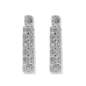 Multi-Illusion Diamond Dangling Earrings