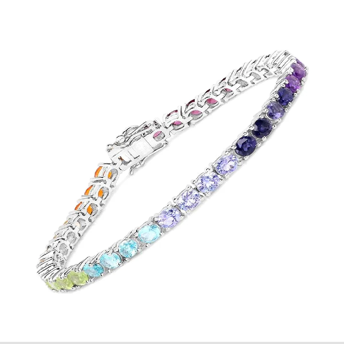 Multi Stone 925 Sterling Silver Tennis Bracelet Jewelry