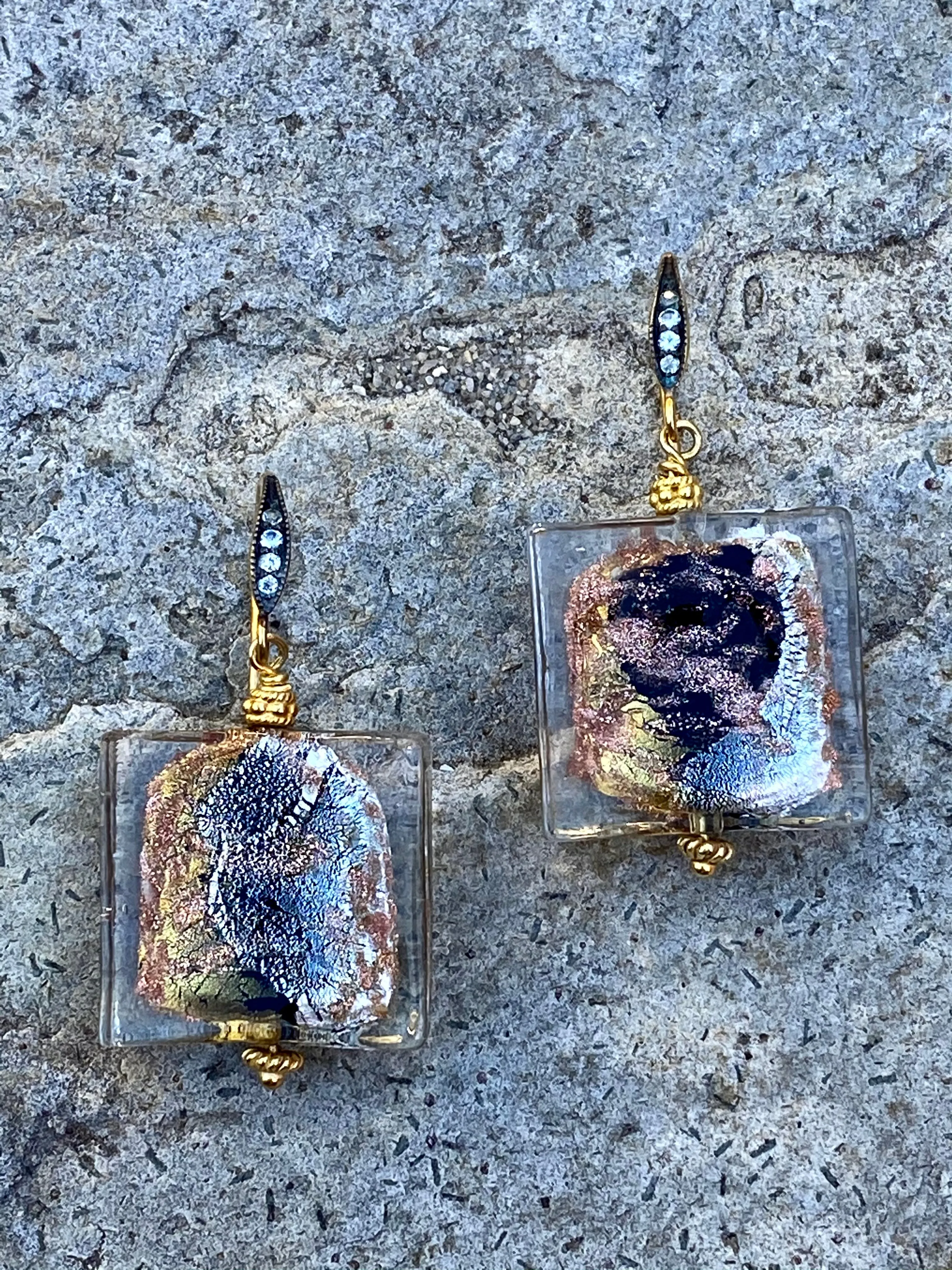 Murano Square Earring
