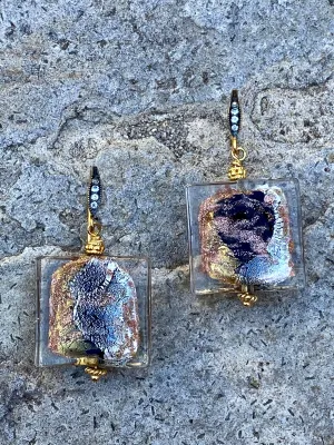 Murano Square Earring