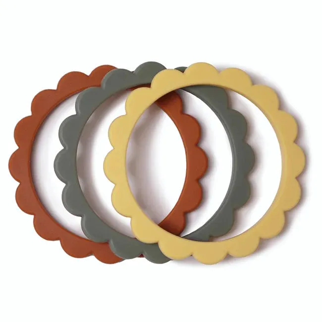 Mushie Flower Teether Bracelets 3-Pack