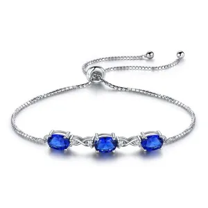 Natural Blue Cz 925 Sterling Silver Tennis Bracelet Jewelry