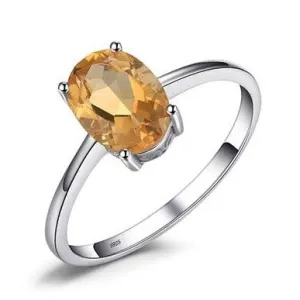 Natural Citrine Stone Ring