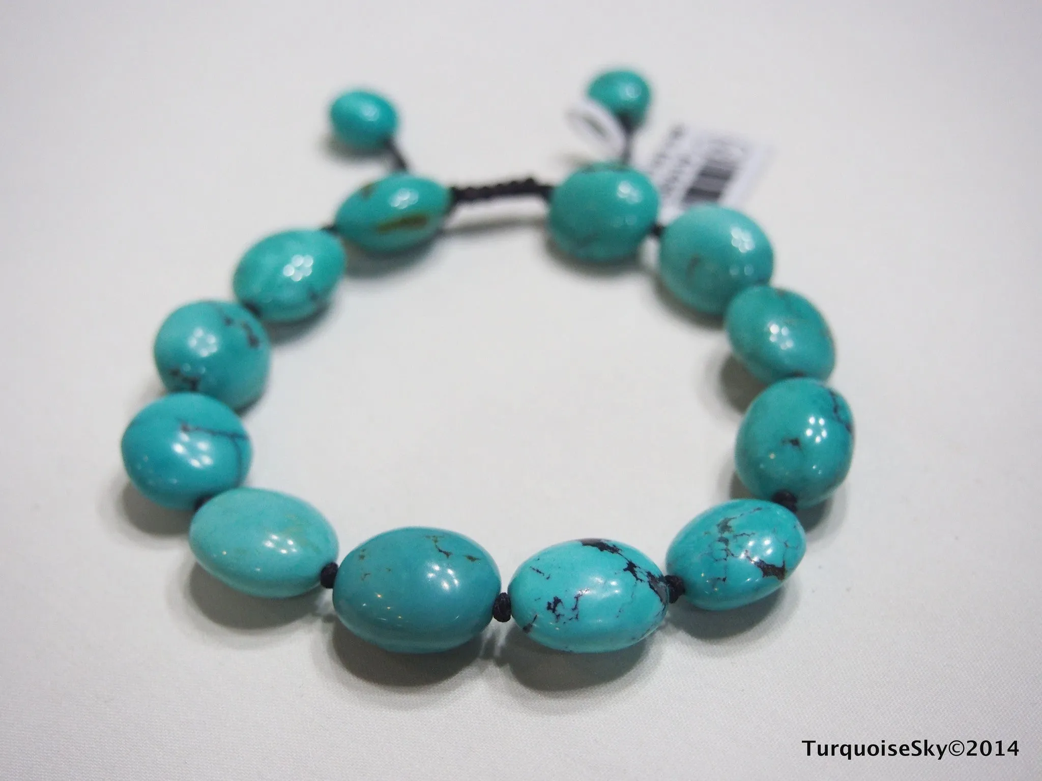 Natural pure turquoise beads bracele
