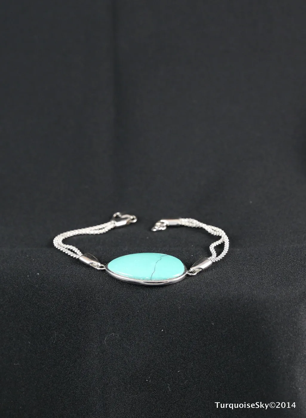 Natural turquoise bracelet 7 inches