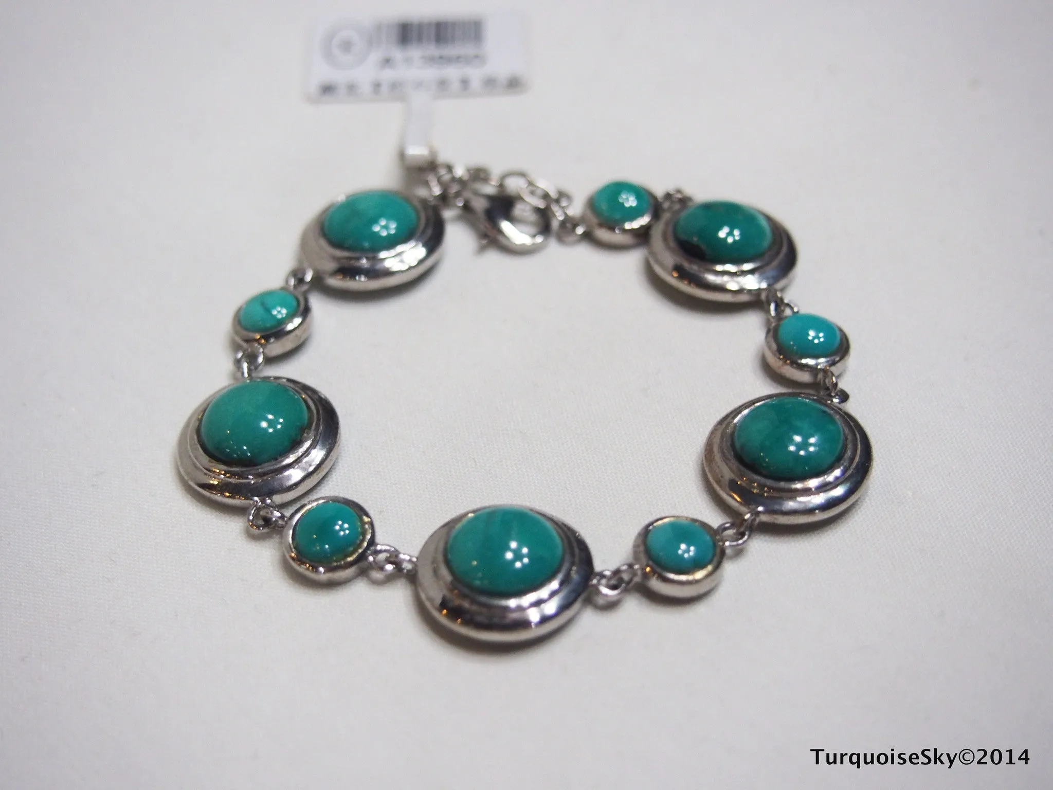 Natural turquoise bracelet 7.5 inches