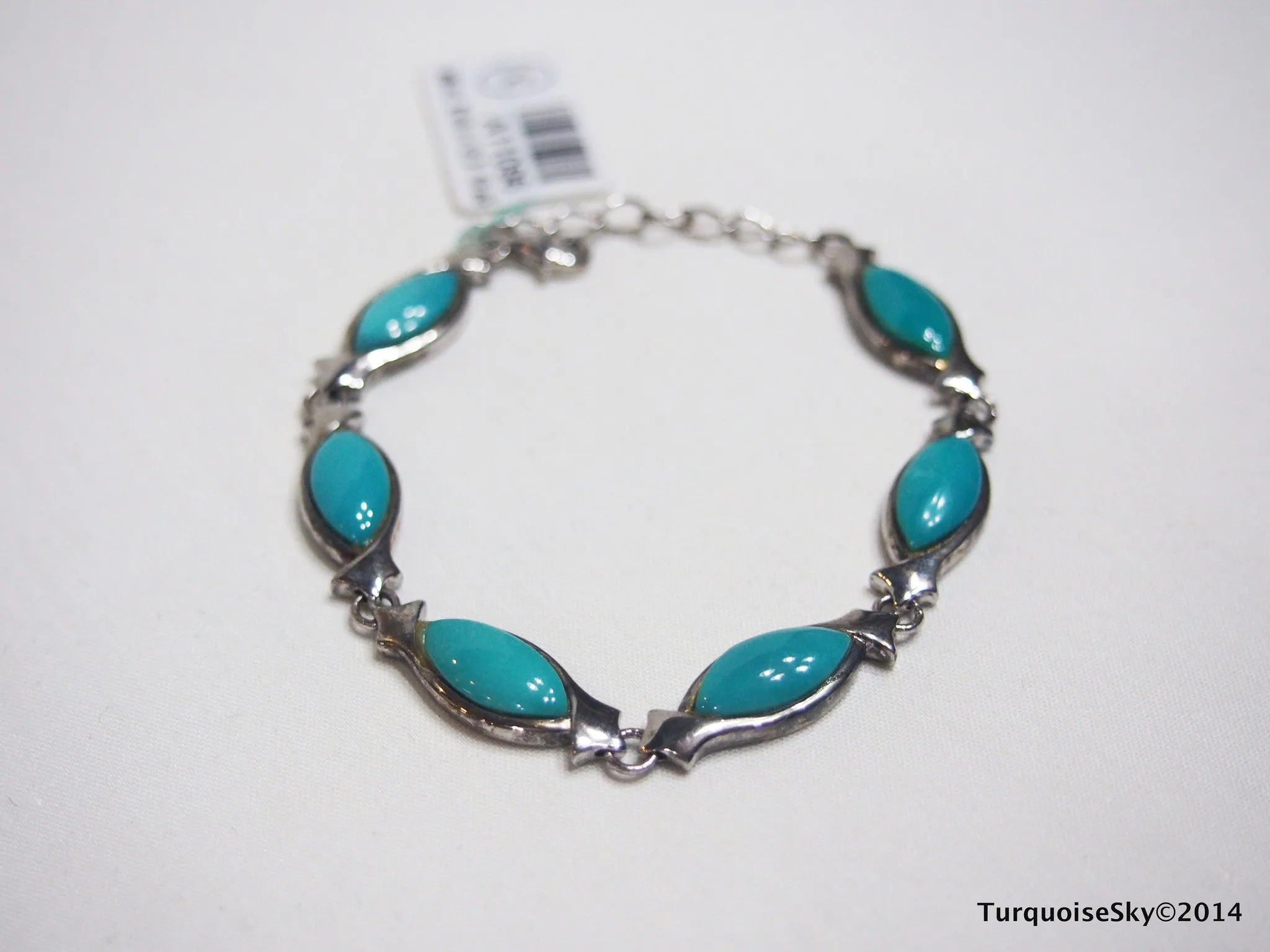 Natural turquoise bracelet 7.5 inches