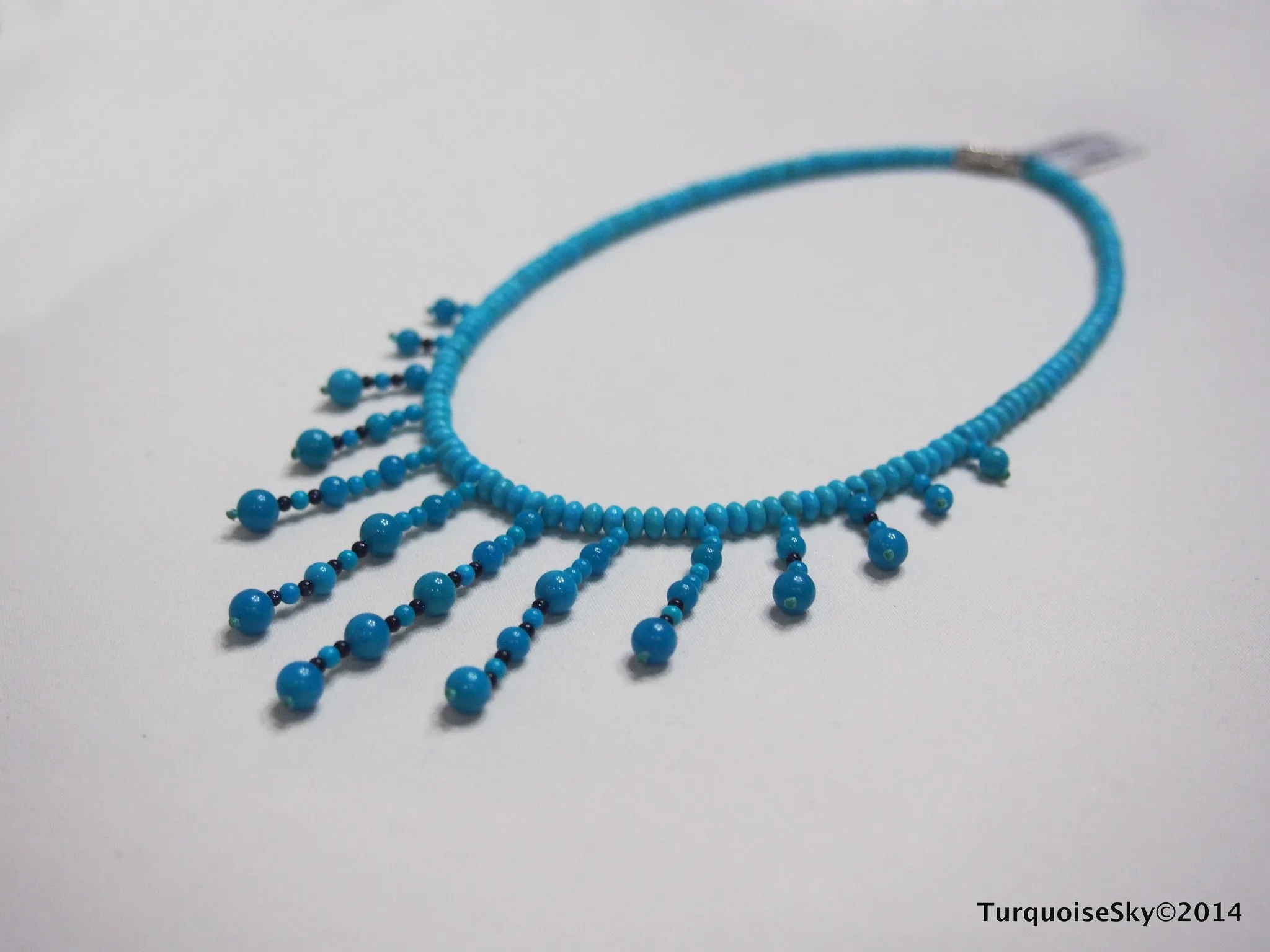 Natural turquoise necklace 14 inches