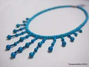 Natural turquoise necklace 14 inches
