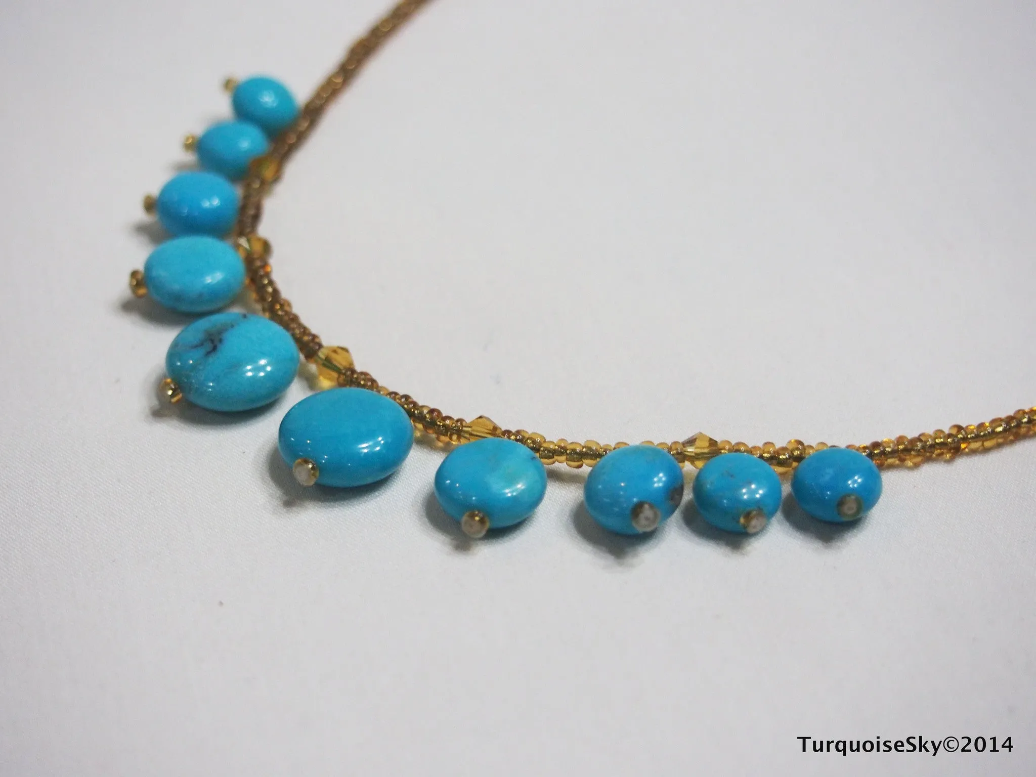 Natural turquoise necklace 15.7 inches