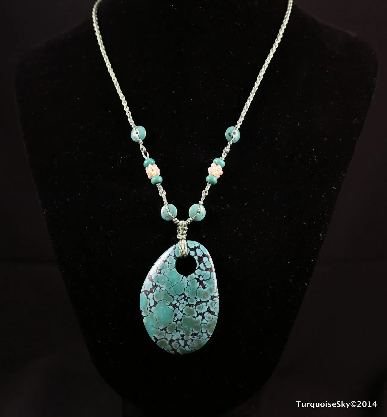 Natural turquoise necklace 26 inches