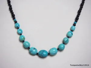 Natural turquoise necklace 26 inches