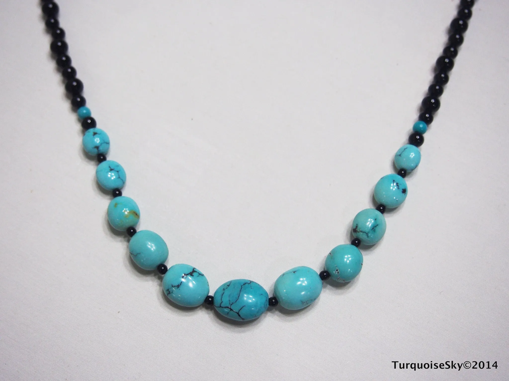 Natural turquoise necklace 26 inches