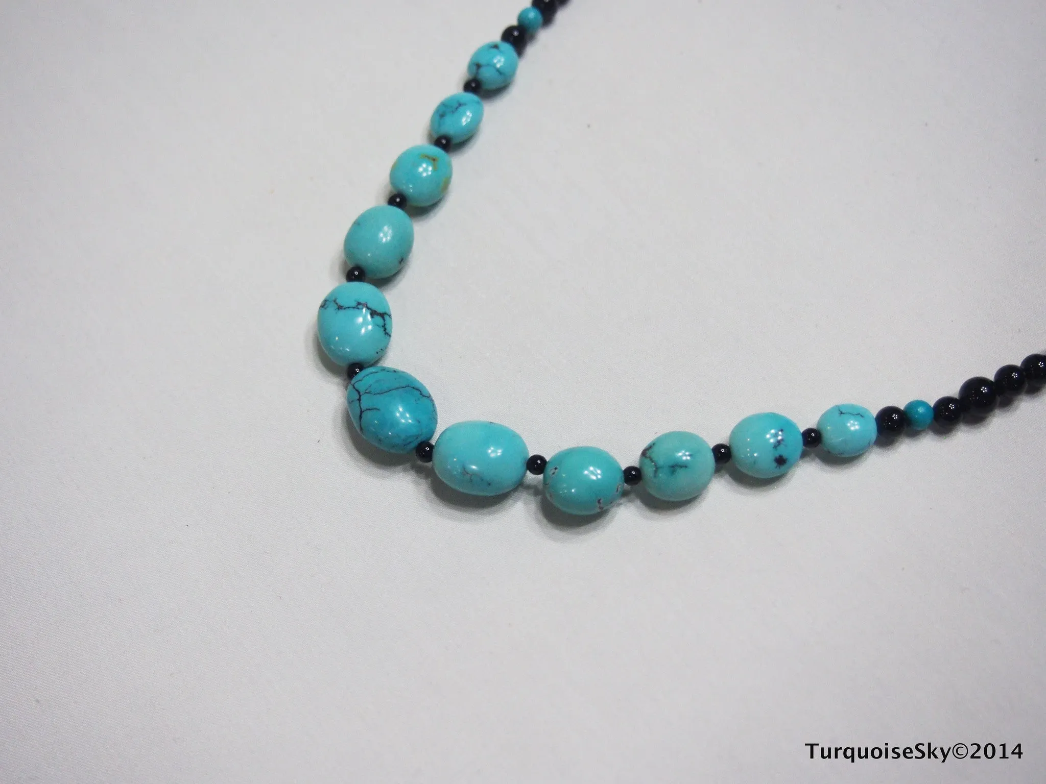 Natural turquoise necklace 26 inches