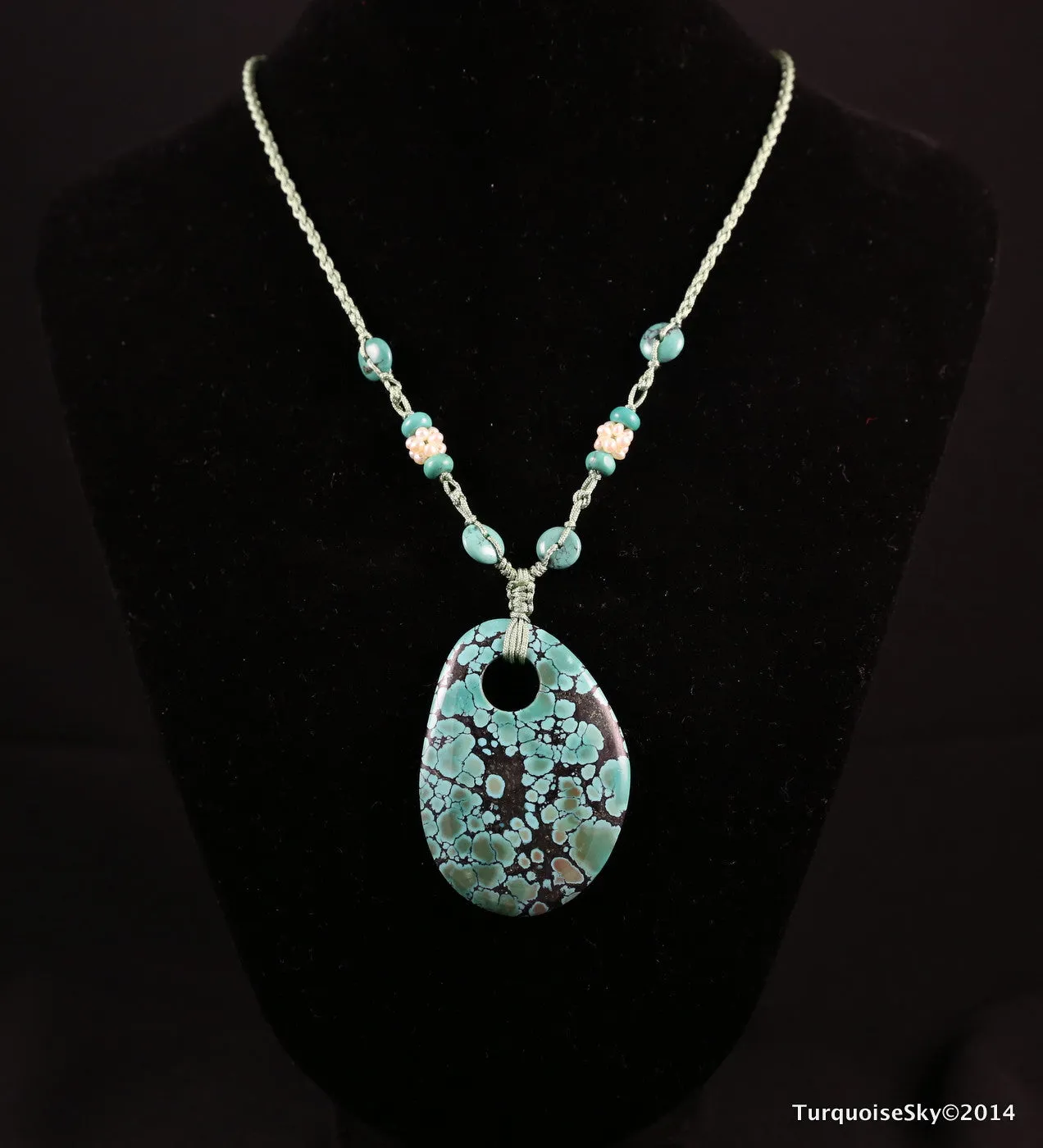 Natural turquoise necklace 26 inches
