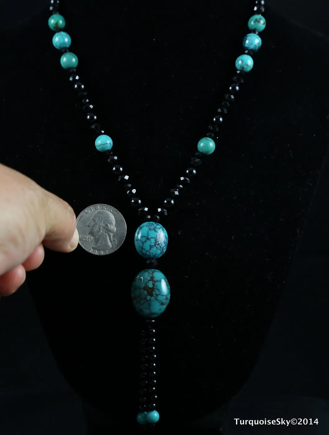 Natural turquoise necklace 26 inches