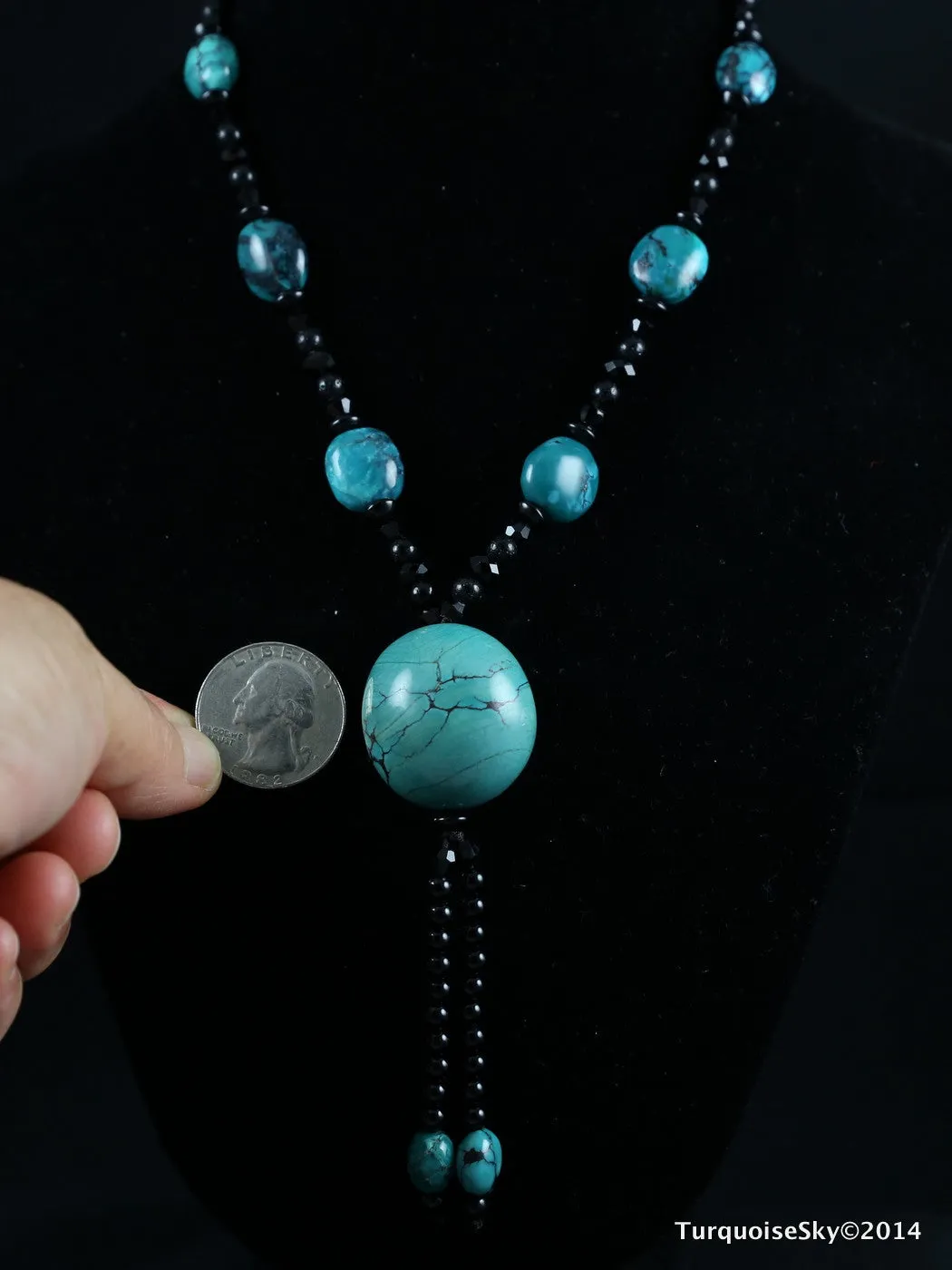 Natural turquoise necklace 26 inches