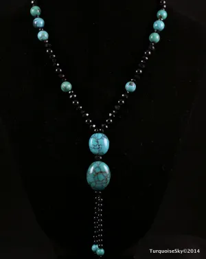 Natural turquoise necklace 26 inches