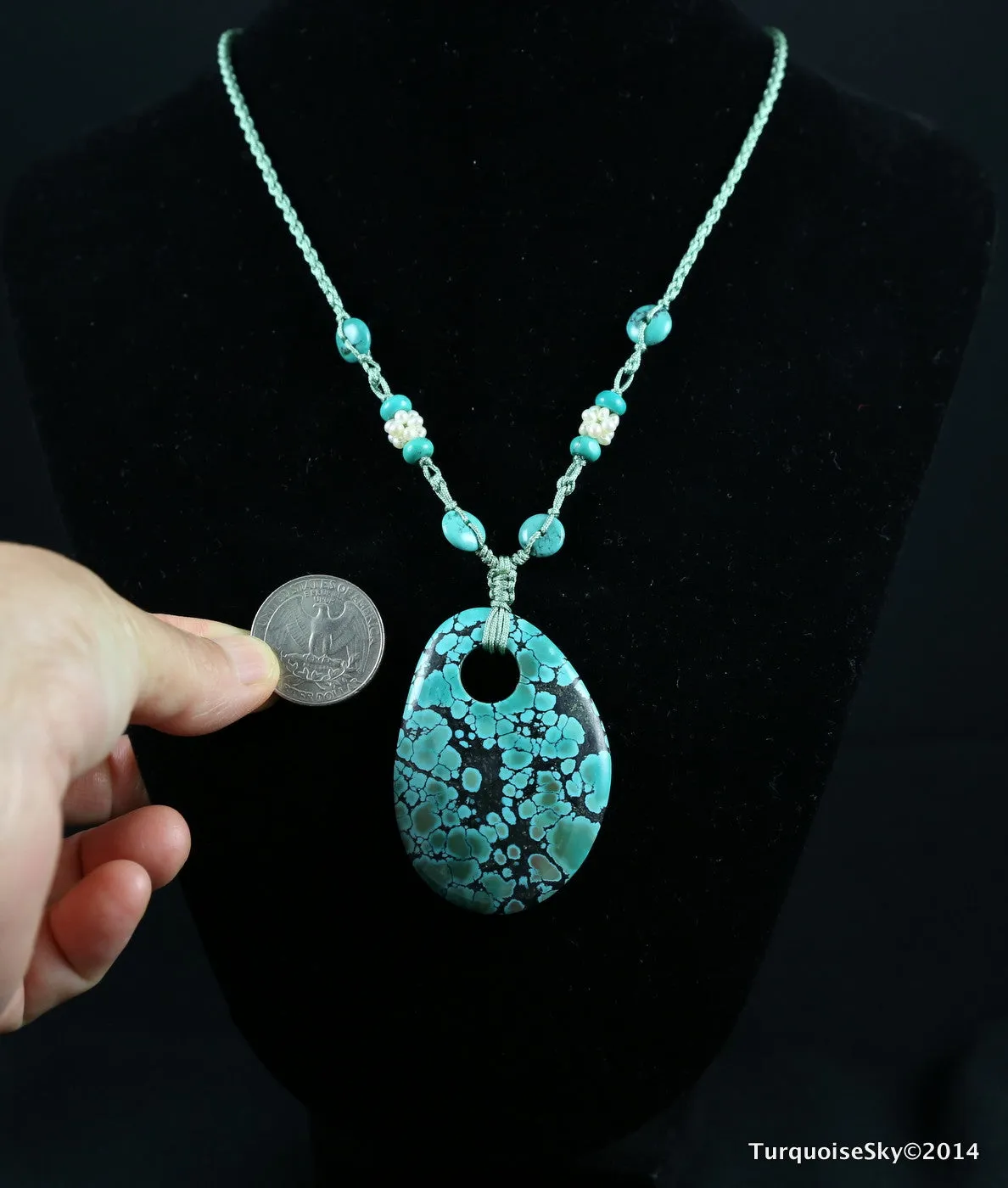 Natural turquoise necklace 26 inches