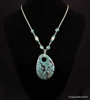 Natural turquoise necklace 26 inches
