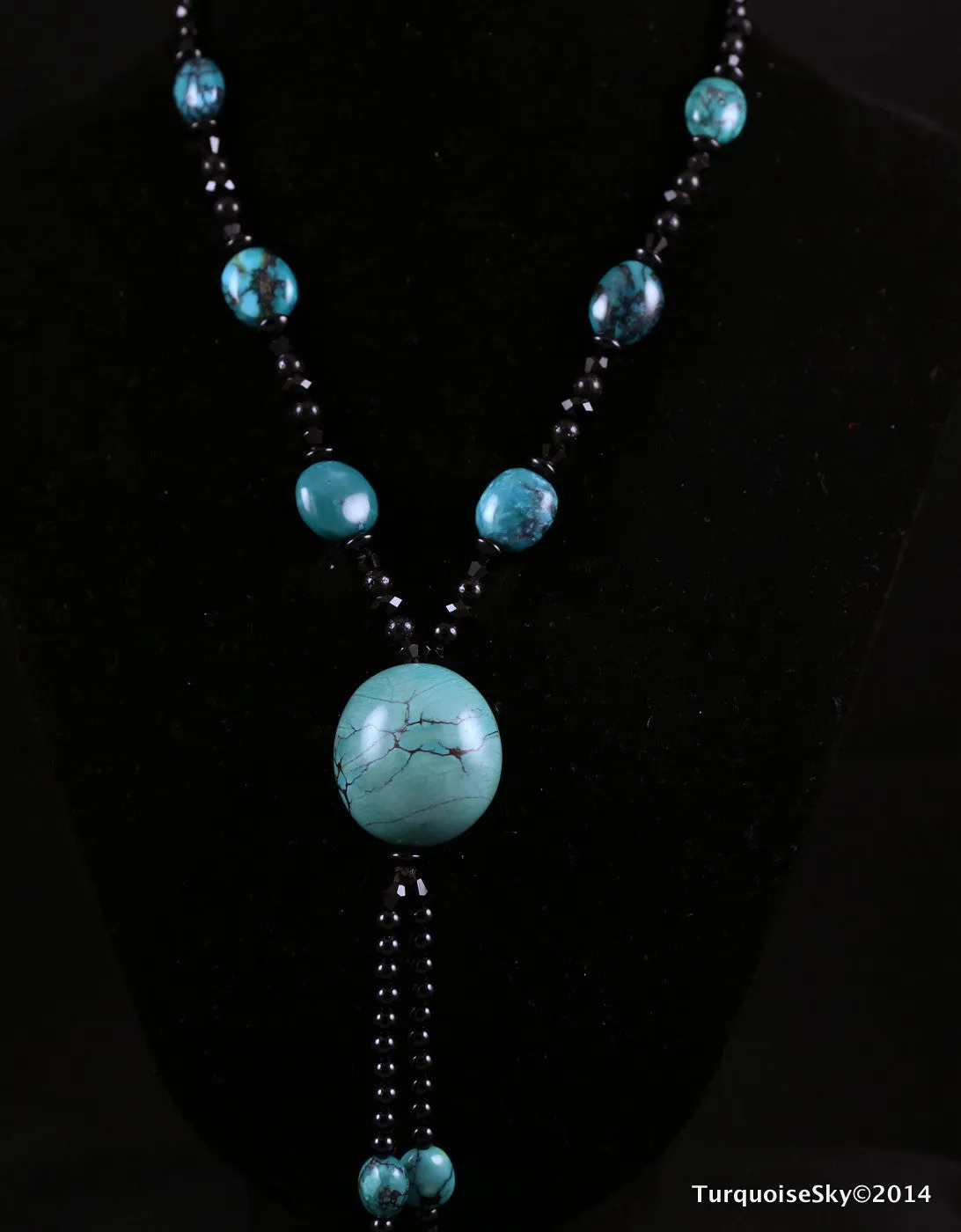 Natural turquoise necklace 26 inches