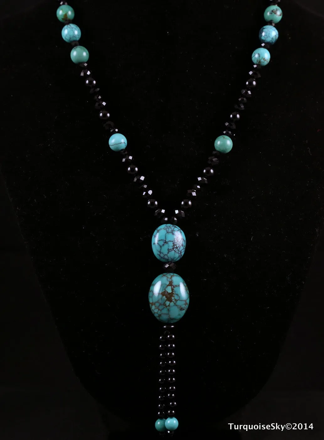 Natural turquoise necklace 26 inches