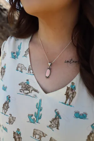 Navajo Made Pink Conch Necklace