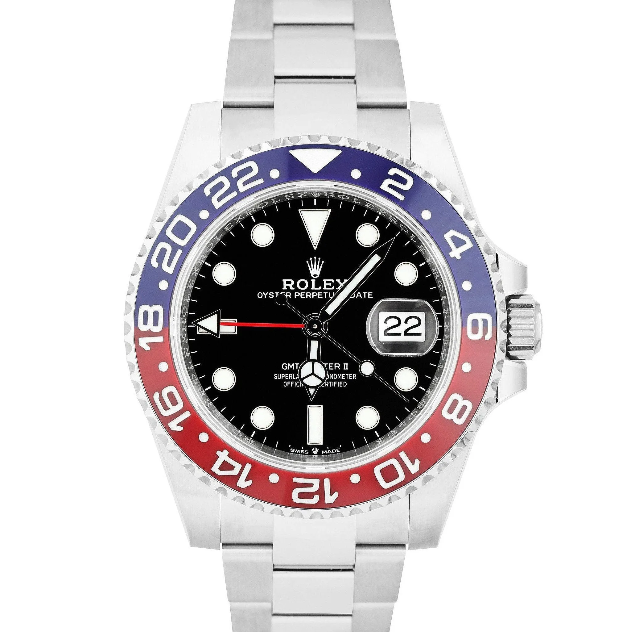 NEW FEB. 2022 Rolex GMT-Master II Ceramic PEPSI OYSTER BRACELET 40mm 126710 BLRO