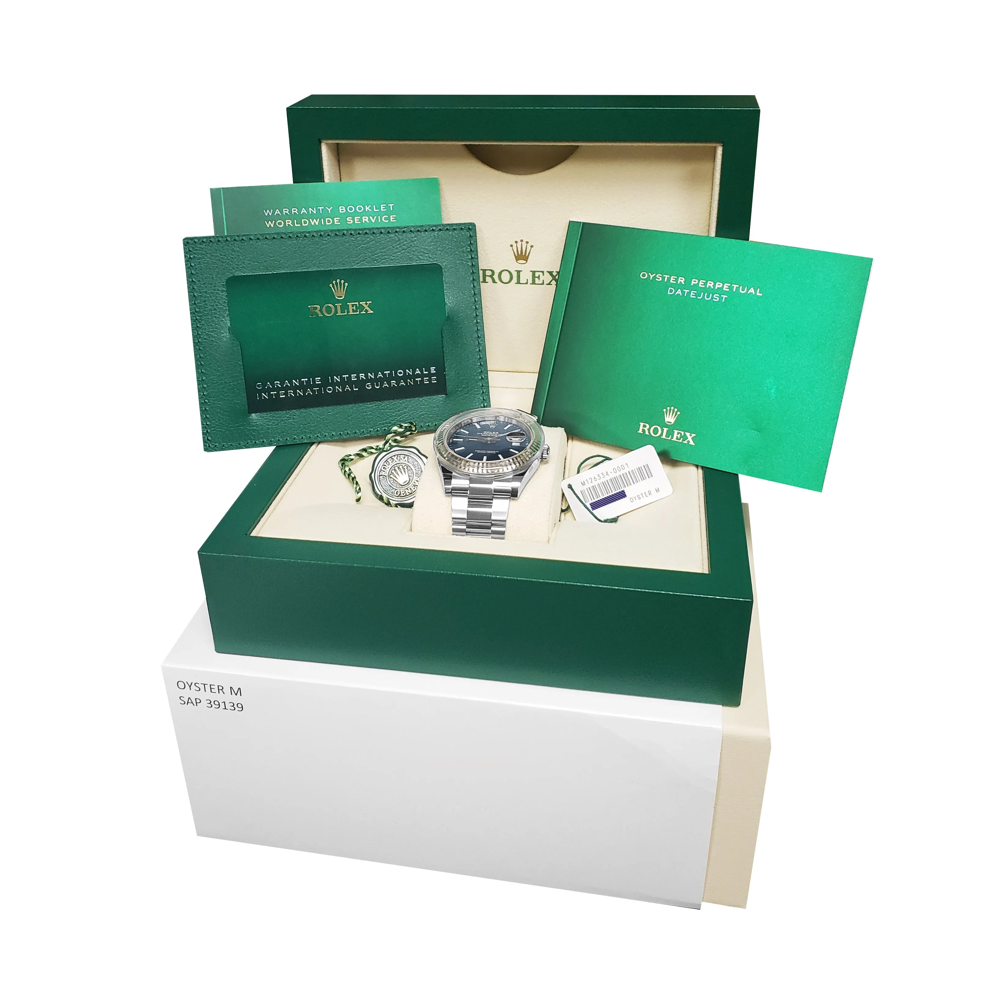 NEW JULY 2022 Rolex DateJust 41 Blue Stainless Steel Fluted Oyster Watch 126334